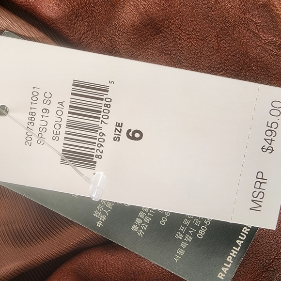 NWT Lauren by Ralph Lauren Sequoia Moto Zipper Jacket $495 MSRP - Picture 5 of 7